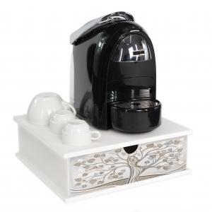 Contenitore Porta Capsule e Cialde caffÃ¨ Cassetto ORGANIZER White ALBERO ABBRACCIO 33x33 cm in legno per casa, cucina, angolo bar ufficio del brand Lupia, categoria: Tavola e cucina > Portapane, Contenitori e Organizer > Organizer.