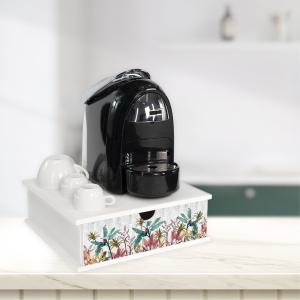 Contenitore Porta Capsule e Cialde caffÃ¨ Cassetto ORGANIZER White BANANA LEAVES GREY 33x33 cm in legno per casa, cucina, angolo bar ufficio del brand Lupia, categoria: Tavola e cucina > Portapane, Contenitori e Organizer > Organizer.