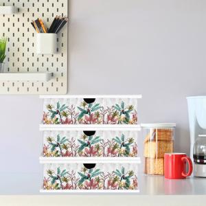 Contenitore Porta Capsule e Cialde caffÃ¨ Cassetto ORGANIZER White BANANA LEAVES GREY 33x33 cm in legno per casa, cucina, angolo bar ufficio del brand Lupia, categoria: Tavola e cucina > Portapane, Contenitori e Organizer > Organizer.