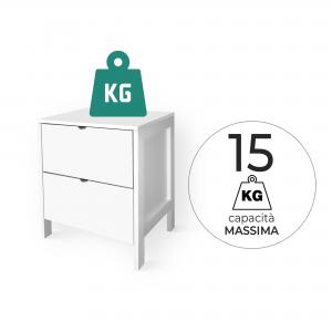 Cassettiera comodino MOBILE ITALY Bianco BANANA LEAVES BEIGE con 2 CASSETTI in legno 39x29xH45 cm organizer decorato con stampa del brand Lupia, categoria: Complementi d'arredo > Mobili, Cassettiere, Bauletti > Mobili, Cassettiere.