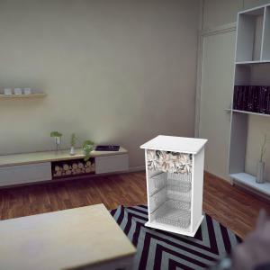 Lupia - Carrello Cucina Multifunzione Bianco WHITE LEAVES MIX, Portafrutta Ruote Piroettanti, Piano di Appoggio, tre Cestelli Estraibili in Acciaio, Legno 40X45H85 cm montato del brand Lupia, categoria: Tavola e cucina > Carrelli e Cesti > Carrelli portafrutta multiuso, disponibile su Vorreishop.