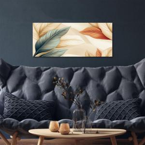 Lupia - Quadro moderno Canvas World LEAVES IA 2, Stampa su Tela PVC, Telaio in Fibra di Legno, Foglie toni caldi, 52x122 cm, per soggiorno capezzale camera da letto, ufficio del brand Lupia, categoria: Arredo e decorazioni > Quadri e Tele > Quadri su tela, disponibile su Vorreishop.