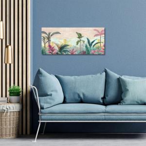 Lupia - Quadro moderno Canvas World JUNGLE PASTEL COLOR, Stampa su Tela PVC, Telaio in Fibra di Legno, Foglie colorate tropicali, 52x122 cm, per soggiorno capezzale camera da letto, ufficio del brand Lupia, categoria: Arredo e decorazioni > Quadri e Tele > Quadri su tela, disponibile su Vorreishop.