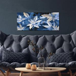 Lupia - Quadro moderno Canvas World LEAVES COBALT BLUE, Stampa su Tela PVC, Telaio in Fibra di Legno, Foglie nei toni del blu, 52x122 cm, per soggiorno capezzale camera da letto, ufficio del brand Lupia, categoria: Arredo e decorazioni > Quadri e Tele > Quadri su tela, disponibile su Vorreishop.
