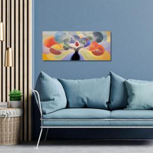 Lupia - Quadro moderno Canvas World TREE GRAND LEAVES, Stampa su Tela PVC, Telaio in Fibra di Legno, Albero della vita, 52x122 cm, per soggiorno capezzale camera da letto, ufficio del brand Lupia, categoria: Arredo e decorazioni > Quadri e Tele > Quadri su tela, disponibile su Vorreishop.