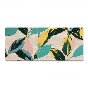 Lupia - Quadro moderno Canvas World LEAVES CARTOON PINK, Stampa su Tela PVC, Telaio in Fibra di Legno, effetto marmo, 52x122 cm, per soggiorno capezzale camera da letto, ufficio del brand Lupia, categoria: Arredo e decorazioni > Quadri e Tele > Quadri su tela, disponibile su Vorreishop.