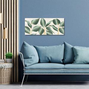 Lupia - Quadro moderno Canvas World LEAVES GREEN & GOLD, Stampa su Tela PVC, Telaio in Fibra di Legno, effetto marmo, 52x122 cm, per soggiorno capezzale camera da letto, ufficio del brand Lupia, categoria: Arredo e decorazioni > Quadri e Tele > Quadri su tela, disponibile su Vorreishop.