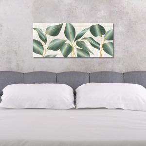 Lupia - Quadro moderno Canvas World LEAVES GREEN & GOLD, Stampa su Tela PVC, Telaio in Fibra di Legno, effetto marmo, 52x122 cm, per soggiorno capezzale camera da letto, ufficio del brand Lupia, categoria: Arredo e decorazioni > Quadri e Tele > Quadri su tela, disponibile su Vorreishop.