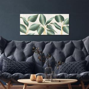 Lupia - Quadro moderno Canvas World LEAVES GREEN & GOLD, Stampa su Tela PVC, Telaio in Fibra di Legno, effetto marmo, 52x122 cm, per soggiorno capezzale camera da letto, ufficio del brand Lupia, categoria: Arredo e decorazioni > Quadri e Tele > Quadri su tela, disponibile su Vorreishop.