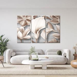 Quadro Moderno 3 pezzi stampa su tela GRANDE QUADRO 100x150 cm FLOWERS GRAPHICS MIX, per soggiorno, capezzale camera da letto, ufficio del brand Lupia, categoria: Arredo e decorazioni > Quadri e Tele > Grandi Quadri, disponibile su Vorreishop.