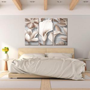 Quadro Moderno 3 pezzi stampa su tela GRANDE QUADRO 122x180 cm FLOWERS GRAPHICS MIX, per soggiorno, capezzale camera da letto, ufficio del brand Lupia, categoria: Arredo e decorazioni > Quadri e Tele > Grandi Quadri, disponibile su Vorreishop.