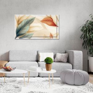 Lupia - Quadro moderno su Tela con Cornice stampata, NEWEXT 75x135 cm LEAVES IA 2, stampa tela in cotone e cornice mdf, foglie toni caldi, per soggiorno, camera da letto, cucina, ufficio del brand Lupia, categoria: Arredo e decorazioni > Quadri e Tele > Quadri con cornice, disponibile su Vorreishop.