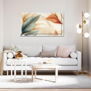 Lupia - Quadro moderno su Tela con Cornice stampata, NEWEXT 75x135 cm LEAVES IA 2, stampa tela in cotone e cornice mdf, foglie toni caldi, per soggiorno, camera da letto, cucina, ufficio del brand Lupia, categoria: Arredo e decorazioni > Quadri e Tele > Quadri con cornice, disponibile su Vorreishop.