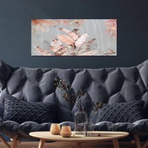 Quadro Moderno su tela materica a rilievo PICTURES con stampa PINK LEAVES 52x122 cm, foglie tropicali rosa, per soggiorno, capezzale camera da letto, ufficio, hotel del brand Lupia, categoria: Arredo e decorazioni > Quadri e Tele > Quadri su tela, disponibile su Vorreishop.