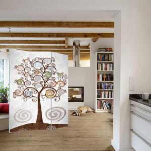 Lupia - Separe' per interni, Divisorio 135,6 x H 176 x P 3,1 cm TREE WHITE paravento 3 Ante in legno con Tele stampate fronte retro Soggetto unico del brand Lupia, categoria: Complementi d'arredo > Paraventi e separè > Paraventi decorativi bifacciali, disponibile su Vorreishop.