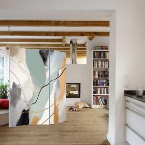 Lupia - Separe' per interni, Divisorio 135,6 x H 176 x P 3,1 cm PAINT SPOTS paravento 3 Ante in legno con Tele stampate fronte retro Soggetto unico del brand Lupia, categoria: Complementi d'arredo > Paraventi e separè > Paraventi decorativi bifacciali, disponibile su Vorreishop.