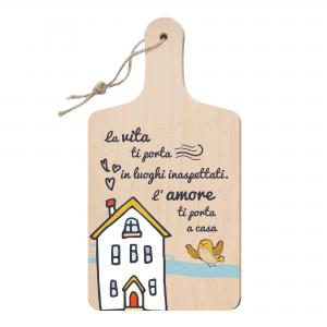 Lupia - Tagliere Decorativo con Manico, Frasi e disegni a Tema, colorato, Souvenir Artigianale, Appendibile in Cucina, Made in Italy, Legno multistrato del brand Lupia, categoria: Idee regalo e bomboniere > Bomboniere > Bomboniere Taglieri decorativi, disponibile su Vorreishop.