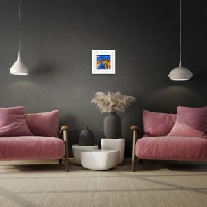 Lupia - Quadro moderno con paesaggi e localismi italiani, Ceramica e Stampa Rilievo, Cornice Legno Shabby Modern bianca, Decorazione Parete, Quadretti Soggiorno, 29x29 cm, PESCARA PANORAMA SERA del brand Lupia, categoria: Arredo e decorazioni > Quadri e Tele > Quadri su ceramica, disponibile su Vorreishop.