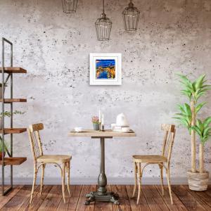 Lupia - Quadro moderno con paesaggi e localismi italiani, Ceramica e Stampa Rilievo, Cornice Legno Shabby Modern bianca, Decorazione Parete, Quadretti Soggiorno, 29x29 cm, PESCARA PANORAMA SERA del brand Lupia, categoria: Arredo e decorazioni > Quadri e Tele > Quadri su ceramica, disponibile su Vorreishop.