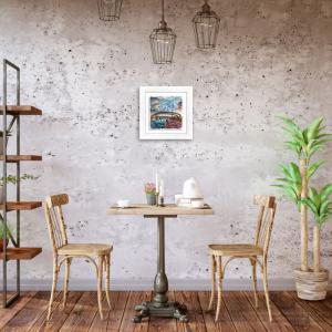 Lupia - Quadro moderno con paesaggi e localismi italiani, Ceramica e Stampa Rilievo, Cornice Legno Shabby Modern bianca, Decorazione Parete, Quadretti Soggiorno, 29x29 cm, PESCARA PONTE SUL MARE del brand Lupia, categoria: Arredo e decorazioni > Quadri e Tele > Quadri città e Localismi, disponibile su Vorreishop.