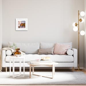 Lupia - Quadro moderno con paesaggi e localismi italiani, Ceramica e Stampa Rilievo, Cornice Legno Shabby Modern bianca, Decorazione Parete, Quadretti Soggiorno, 29x29 cm, RIMINI PANORAMA SAN MARINO del brand Lupia, categoria: Arredo e decorazioni > Quadri e Tele > Quadri su ceramica, disponibile su Vorreishop.