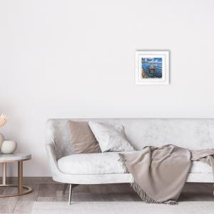 Lupia - Quadro moderno con paesaggi e localismi italiani, Ceramica e Stampa Rilievo, Cornice Legno Shabby Modern bianca, Decorazione Parete, Quadretti Soggiorno, 29x29 cm, ANCONA RIVIERA DEL CORNERO del brand Lupia, categoria: Arredo e decorazioni > Quadri e Tele > Quadri su ceramica, disponibile su Vorreishop.