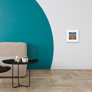 Lupia - Quadro moderno con paesaggi e localismi italiani, Ceramica e Stampa Rilievo, Cornice Legno Shabby Modern bianca, Decorazione Parete, Quadretti Soggiorno, 29x29 cm, PALERMO TEATRO MASSIMO del brand Lupia, categoria: Arredo e decorazioni > Quadri e Tele > Quadri città e Localismi, disponibile su Vorreishop.