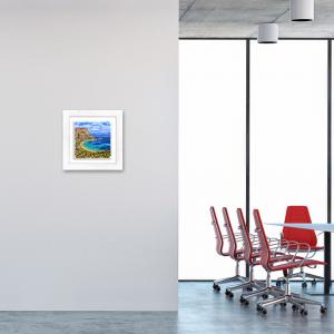 Lupia - Quadro moderno con paesaggi e localismi italiani, Ceramica e Stampa Rilievo, Cornice Legno Shabby Modern bianca, Decorazione Parete, Quadretti Soggiorno, 29x29 cm, PALERMO PANORAMA GOLFO del brand Lupia, categoria: Arredo e decorazioni > Quadri e Tele > Quadri su ceramica, disponibile su Vorreishop.