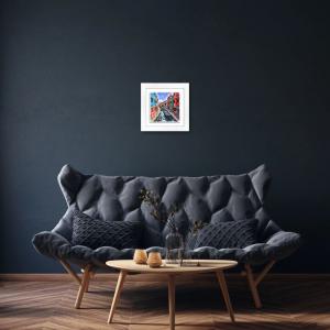 Lupia - Quadro moderno con paesaggi e localismi italiani, Ceramica e Stampa Rilievo, Cornice Legno Shabby Modern bianca, Decorazione Parete, Quadretti Soggiorno, 29x29 cm, VENEZIA CANALE CASE COLORATE del brand Lupia, categoria: Arredo e decorazioni > Quadri e Tele > Quadri città e Localismi, disponibile su Vorreishop.