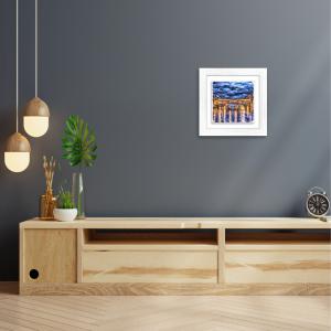 Lupia - Quadro moderno con paesaggi e localismi italiani, Ceramica e Stampa Rilievo, Cornice Legno Shabby Modern bianca, Decorazione Parete, Quadretti Soggiorno 29x29 cm FIRENZE PONTE VECCHIO TWILIGHT del brand Lupia, categoria: Arredo e decorazioni > Quadri e Tele > Quadri su ceramica, disponibile su Vorreishop.