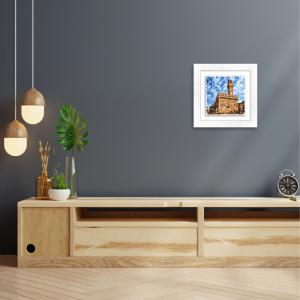 Lupia - Quadro moderno con paesaggi e localismi italiani, Ceramica e Stampa Rilievo, Cornice Legno Shabby Modern bianca, Decorazione Parete, Quadretti Soggiorno, 29x29 cm FIRENZE PIAZZA DELLA SIGNORIA del brand Lupia, categoria: Arredo e decorazioni > Quadri e Tele > Quadri città e Localismi, disponibile su Vorreishop.