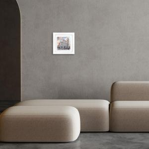 Lupia - Quadro moderno con paesaggi e localismi italiani, Ceramica e Stampa Rilievo, Cornice Legno Shabby Modern bianca, Decorazione Parete, Quadretti Soggiorno, 29x29 cm, FIRENZE DUOMO del brand Lupia, categoria: Arredo e decorazioni > Quadri e Tele > Quadri su ceramica, disponibile su Vorreishop.
