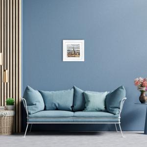 Lupia - Quadro moderno con paesaggi e localismi italiani, Ceramica e Stampa Rilievo, Cornice Legno Shabby Modern bianca, Decorazione Parete, Quadretti Soggiorno, 29x29 cm, TORINO LA MOLE del brand Lupia, categoria: Arredo e decorazioni > Quadri e Tele > Quadri su ceramica, disponibile su Vorreishop.