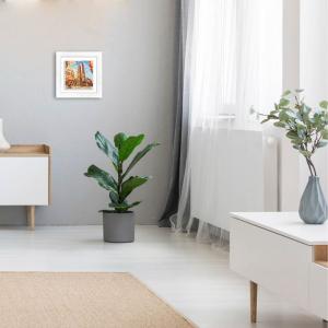 Lupia - Quadro moderno con paesaggi e localismi italiani, Ceramica e Stampa Rilievo, Cornice Legno Shabby Modern bianca, Decorazione Parete, Quadretti Soggiorno, 29x29 cm, BOLOGNA LE TORRI del brand Lupia, categoria: Arredo e decorazioni > Quadri e Tele > Quadri città e Localismi, disponibile su Vorreishop.