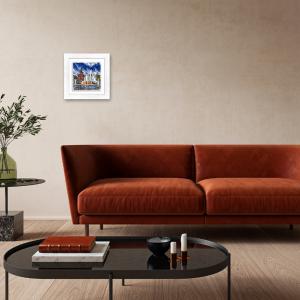 Lupia - Quadro moderno con paesaggi e localismi italiani, Ceramica e Stampa Rilievo, Cornice Legno Shabby Modern bianca, Decorazione Parete, Quadretti Soggiorno 29x29 cm MILANO FONTANA PIAZZA CASTELLO del brand Lupia, categoria: Arredo e decorazioni > Quadri e Tele > Quadri città e Localismi, disponibile su Vorreishop.