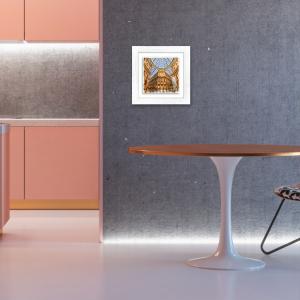 Lupia - Quadro moderno con paesaggi e localismi italiani, Ceramica e Stampa Rilievo, Cornice Legno Shabby Modern bianca, Decorazione Parete, Quadretti Soggiorno, 29x29 cm MILANO GALLERIA VITT.EMANUELE del brand Lupia, categoria: Arredo e decorazioni > Quadri e Tele > Quadri su ceramica, disponibile su Vorreishop.