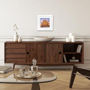 Lupia - Quadro moderno con paesaggi e localismi italiani, Ceramica e Stampa Rilievo, Cornice Legno Shabby Modern bianca, Decorazione Parete, Quadretti Soggiorno, 29x29 cm, MILANO DUOMO del brand Lupia, categoria: Arredo e decorazioni > Quadri e Tele > Quadri su ceramica, disponibile su Vorreishop.