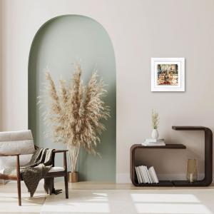 Lupia - Quadro moderno con paesaggi e localismi italiani, Ceramica e Stampa Rilievo, Cornice Legno Shabby Modern bianca, Decorazione Parete, Quadretti Soggiorno, 29x29 cm, BERGAMO FONTANA CONTARINI del brand Lupia, categoria: Arredo e decorazioni > Quadri e Tele > Quadri città e Localismi, disponibile su Vorreishop.