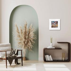 Lupia - Quadro moderno con paesaggi e localismi italiani, Ceramica e Stampa Rilievo, Cornice Legno Shabby Modern bianca, Decorazione Parete, Quadretti Soggiorno, 29x29 cm, BERGAMO PIAZZA VECCHIA del brand Lupia, categoria: Arredo e decorazioni > Quadri e Tele > Quadri su ceramica, disponibile su Vorreishop.