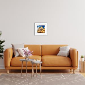 Lupia - Quadro moderno con paesaggi e localismi italiani, Ceramica e Stampa Rilievo, Cornice Legno Shabby Modern bianca, Decorazione Parete, Quadretti Soggiorno 29x29 cm BRESCIA DUOMO NUOVO E VECCHIO del brand Lupia, categoria: Arredo e decorazioni > Quadri e Tele > Quadri su ceramica, disponibile su Vorreishop.