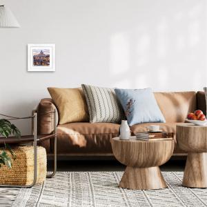 Lupia - Quadro moderno con paesaggi e localismi italiani, Ceramica e Stampa Rilievo, Cornice Legno Shabby Modern bianca, Decorazione Parete, Quadretti Soggiorno, 29x29 cm, ROMA VATICANO del brand Lupia, categoria: Arredo e decorazioni > Quadri e Tele > Quadri città e Localismi, disponibile su Vorreishop.