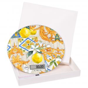 Lupia - Bilancia Digitale da Cucina in Vetro Temperato decorato LIMONI E ACANTO D.18,5 cm, Idea Regalo con scatola bianca, Display LED, Design Elegante Bomboniera, batteria CR2032, Made in Italy del brand Lupia, categoria: Tavola e cucina > Accessori per la Cucina > Bilance Digitali, disponibile su Vorreishop.