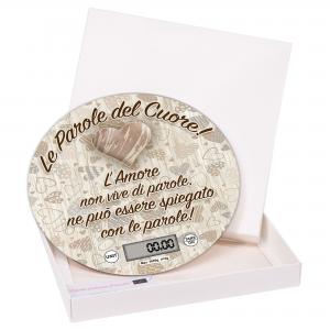 Lupia - Bilancia Digitale da Cucina in Vetro Temperato decorato LE PAROLE DEL CUORE D.18,5 cm, Idea Regalo scatola bianca, Display LED, Design Elegante Bomboniera, batteria CR2032, Made in Italy del brand Lupia, categoria: Tavola e cucina > Accessori per la Cucina > Bilance Digitali, disponibile su Vorreishop.