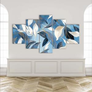 Lupia - Quadro moderno 5 pezzi su tela pvc, Grande Vogue, SKY LEAVES, 105x160 cm, Stampe ad alta risoluzione, Facili da appendere, Ideale per soggiorno, camera da letto, Made in Italy del brand Lupia, categoria: Arredo e decorazioni > Quadri e Tele > Grandi Quadri, disponibile su Vorreishop.