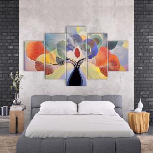 Lupia - Quadro moderno 5 pezzi su tela pvc, Grande Vogue, TREE GRAND LEAVES, 105x160 cm, Stampe ad alta risoluzione, Facili da appendere, Ideale per soggiorno, camera da letto, albero della vita del brand Lupia, categoria: Arredo e decorazioni > Quadri e Tele > Grandi Quadri, disponibile su Vorreishop.