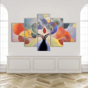 Lupia - Quadro moderno 5 pezzi su tela pvc, Grande Vogue, TREE GRAND LEAVES, 105x160 cm, Stampe ad alta risoluzione, Facili da appendere, Ideale per soggiorno, camera da letto, albero della vita del brand Lupia, categoria: Arredo e decorazioni > Quadri e Tele > Grandi Quadri, disponibile su Vorreishop.