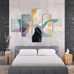 Lupia - Quadro moderno 5 pezzi su tela pvc, Grande Vogue, ABSTRACT GALAXY, 105x160 cm, Stampe ad alta risoluzione, Facili da appendere, Ideale per soggiorno, camera da letto, Made in Italy del brand Lupia, categoria: Arredo e decorazioni > Quadri e Tele > Grandi Quadri, disponibile su Vorreishop.