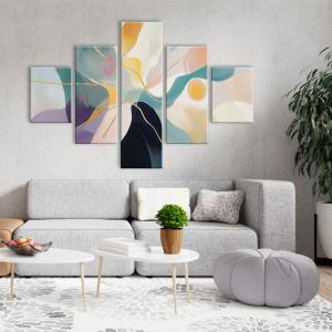 Lupia - Quadro moderno 5 pezzi su tela pvc, Grande Vogue, ABSTRACT GALAXY, 105x160 cm, Stampe ad alta risoluzione, Facili da appendere, Ideale per soggiorno, camera da letto, Made in Italy del brand Lupia, categoria: Arredo e decorazioni > Quadri e Tele > Grandi Quadri, disponibile su Vorreishop.