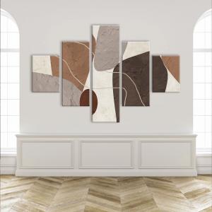 Lupia - Quadro moderno 5 pezzi su tela pvc, Grande Vogue, ABSTRACT POLYGON, 105x160 cm, Stampe ad alta risoluzione, Facili da appendere, Ideale per soggiorno, camera da letto, Made in Italy del brand Lupia, categoria: Arredo e decorazioni > Quadri e Tele > Grandi Quadri, disponibile su Vorreishop.