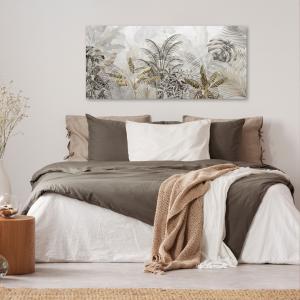 Lupia - Quadro moderno su Tela Canvas DEEP 65x143 cm GOLD TROPICAL, Tela Cotone, Stampa, Made in Italy, Telaio in Legno, casa, soggiorno, capezzale camera da letto, hotel, ufficio del brand Lupia, categoria: Arredo e decorazioni > Quadri e Tele > Quadri su tela, disponibile su Vorreishop.